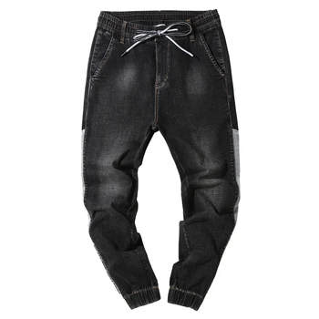 

Plus Size 7XL Jeans Men Loose Joggers Streetwear Harem Jeans Cargo Pants Ankle-Length Denim Trousers Elastic waistband pants