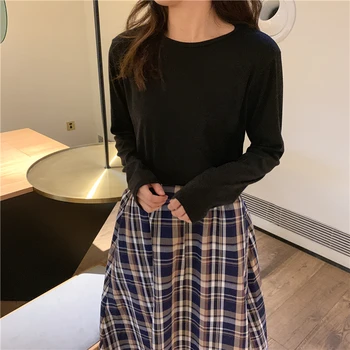 

PX2508 New thin design niche long-sleeved T-shirt women