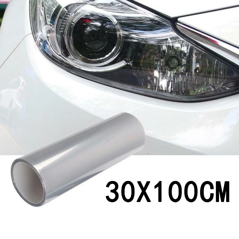 1 Roll 100*30cm Car Headlight Transparent Protector Film Vinyl Wrap UV Protection For Tail/ Head/Brake/Fog Light | Автомобили и