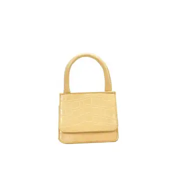 

Fashionable Lady Crossbody Bag Stone Grain Shoulder Bag Female Solid Color Simple Handbag Women Yellow