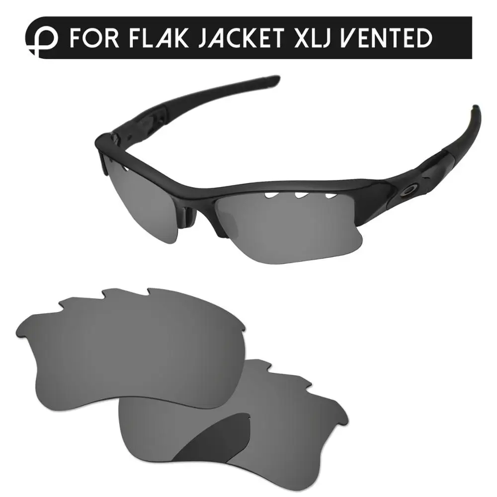 PapaViva поляризованные Сменные линзы для аутентичной Flak куртка XLJ солнцезащитные очки с отверстиями UVA и UVB Защита-несколько вариантов - Цвет линз: Black Chrome