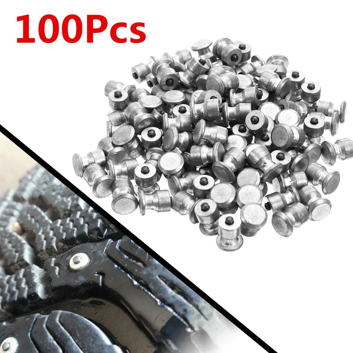 100pcs Winter Wheel Lugs Car Tires Studs Screw Snow Spikes Tyre Sled Chains For Shoes ATV Motorcycle Tire 8x10mm | Автомобили и