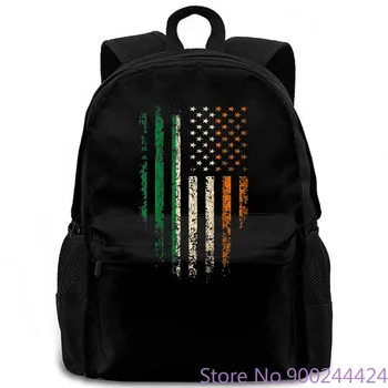 

Irish American Flag Premium Print Harajuku Hot Sale Super women men backpack laptop travel school adult student
