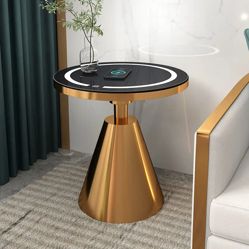 Simple modern luxury Electric wireless charging small round table 1