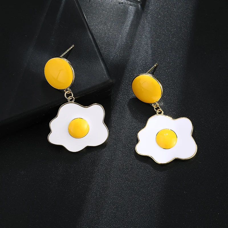 Мода, креативная личность красивые серьги-гвоздики Популярные wacky серьги темперамент желток серьги гвоздики для женщин ювелирные изделия