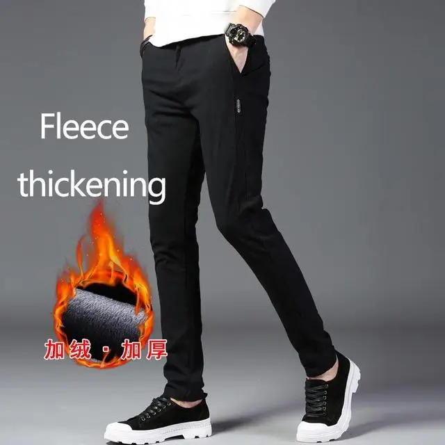 black AA Pantalones de marca para hombre, pantalones casuales de negocios para hombre, pantalones clasicos de longitud media recta, panta - Цвет: black AA