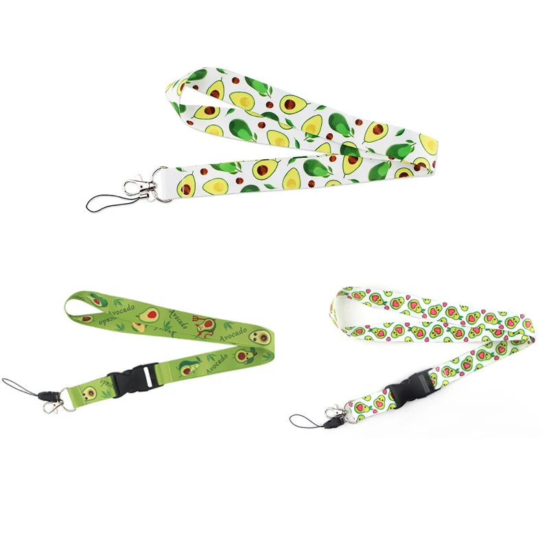 

E2215 Avocado Fruit Neck Strap Lanyard Key Card Identification Gym Mobile Phone Straps USB Badge Holder DIY Cord Hanging