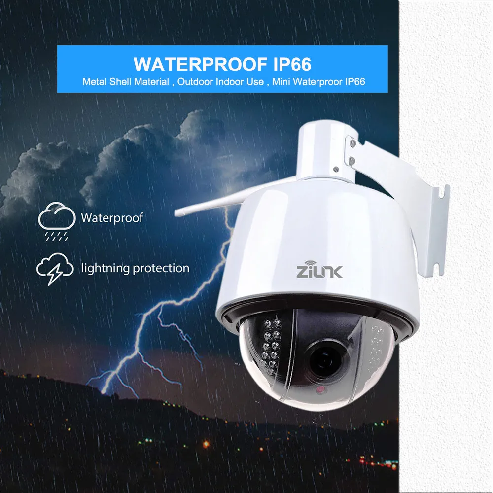 ZILNK PTZ Беспроводной WI-FI IP Камера 1080P HD 4 дюймовый металлический корпус Открытый 5X оптические Объективы для видеонаблюдения HI3516C+ SONY IMX323 для Iphone и Ipad