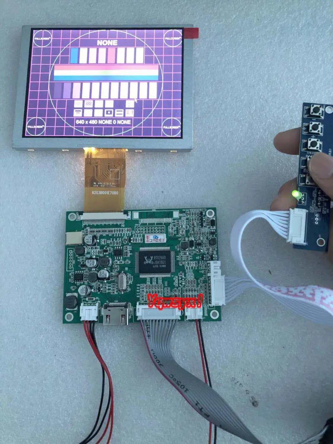 Tela de Lcd Hdmi + Vga + 2av Placa de Driver de Controlador de Kit para 5.0 Yqwsyxl Pino Lcd Polegada Zj050na-08c 50 640*480 - Imagem 2