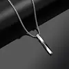 2022 Fashion New Black Rectangle Pendant Necklace Men Trendy Simple Stainless Steel Chain Men Necklace Jewelry Gift ► Photo 3/6