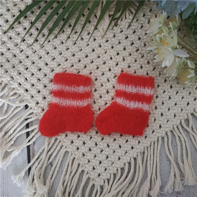 Mohair shoes Новорожденная Рождественская шляпа реквизит для фотосъемки, Детская шляпа для детской фотосъемки реквизит - Цвет: Mohair shoes