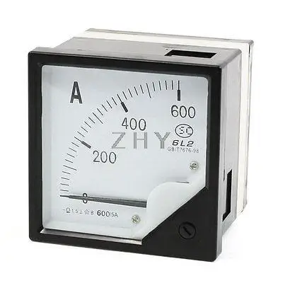 

Black Plastic Shell 6L2 AC 0-600A Panel Ammeter Current Pointer
