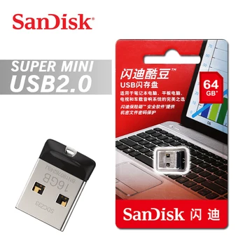 

SanDisk Fit CZ33 Super mini USB Flash Drive 64GB USB 2.0 pen drive 32GB memory stick Pen Drives 16GB U disk drive pen