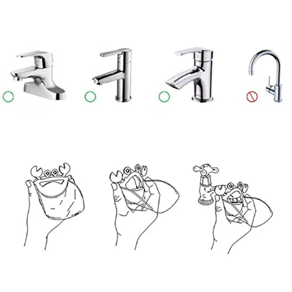 Насадка для водяного крана клапан для мытья ручной инструмент мультфильм прекрасный Забавный животное синий розовый пластик для маленьких детей ванная комната направляющая корыто