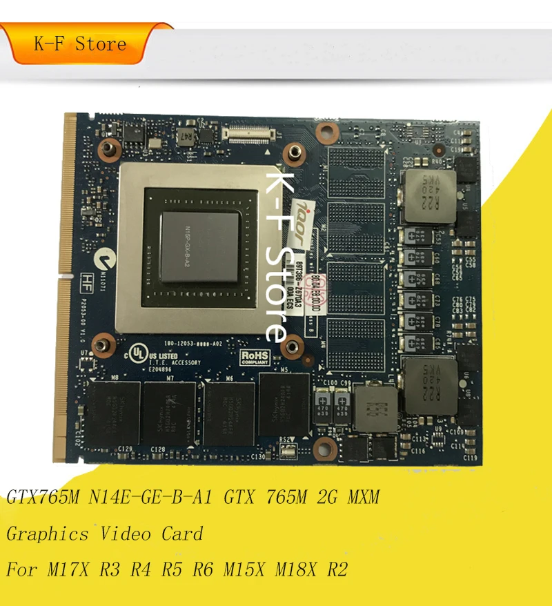 Запасная видеокарта GTX860M GTX765M N14E-GE-B-A1 GTX 765M 2G MXM для M17X R3 R4 R5 R6 M15X M18X R2
