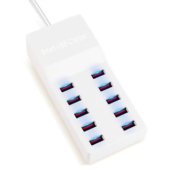 

Fast Charge 10 Ports USB Charger Desktop Mobile Phone Charger Adapter For Universal Phones DQ-Drop