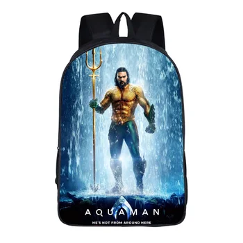

Women Bags Moive Aquaman Prints Arthur Curry Mera Backpack Students School Bag for Girls Boys Backpacks Mochila 2020