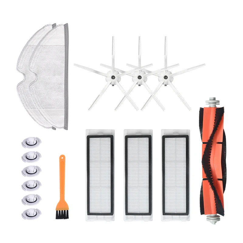 

3 Side Brush + 1 Roller Brush + 3 Filter Net + 2 Mop Cloths Pad + 6 Filter elements for Xiaomi S6 S5 E35 E2 Robot Vacuum Cleaner