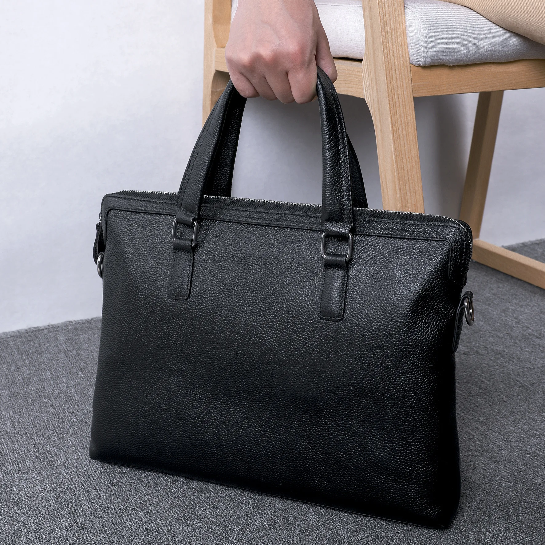

Natural Skin Men's Casual Briefcase Genuine Leather Shoulder Handbag New Messenger Bag Soft Cowhide Business Bag Man Laptop Bags