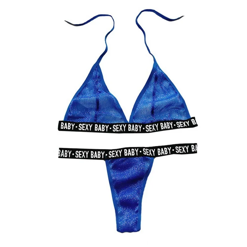 Woman sexy lingerie bra set 2020 new perspective printed thin shoulder strap underwear