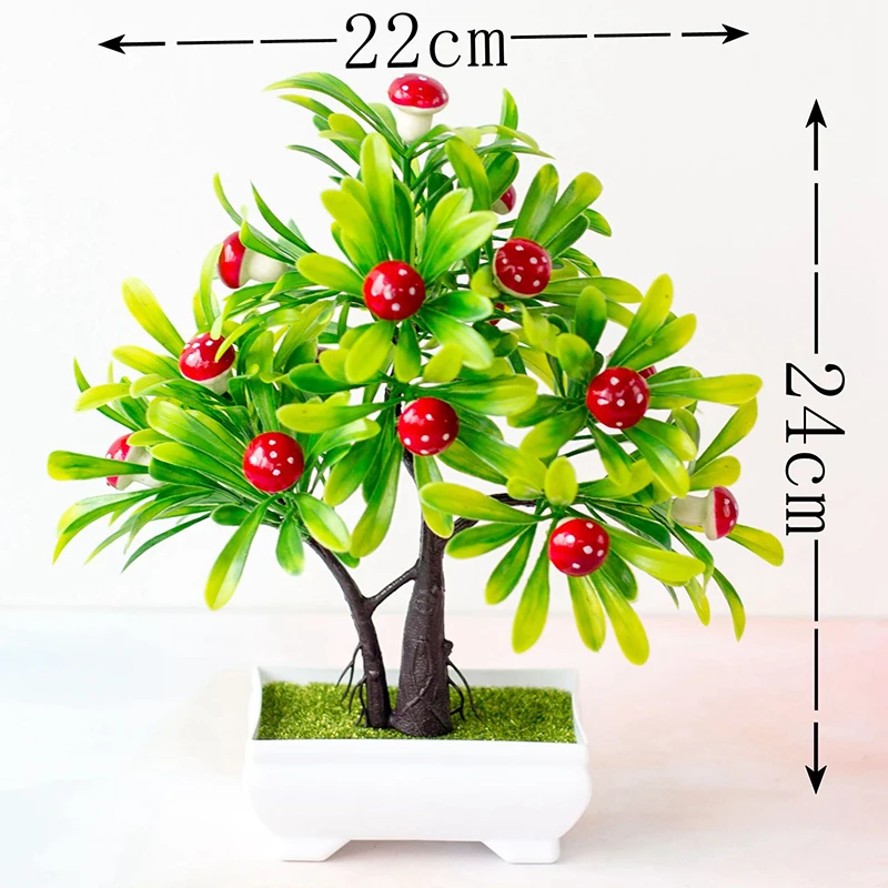 

Mushroom Artificial Pot Plant Plastic Bonsai Mini Household Decoration