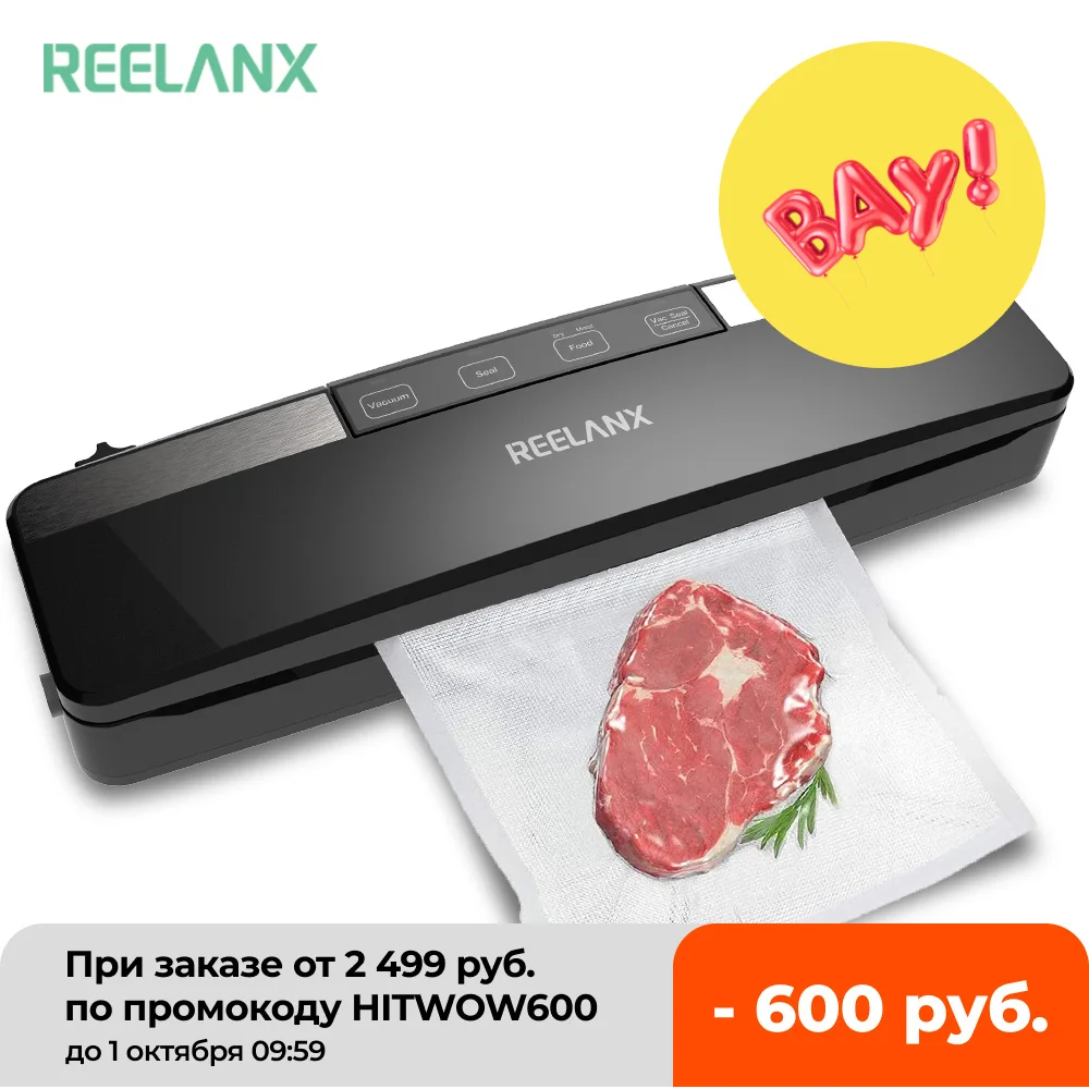 REELANX Vacuum Sealer V2 125W Built in Cutter Automatic Food Packing Machine...