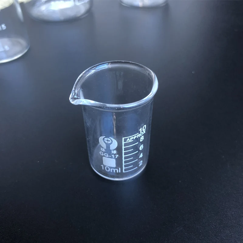 SGerste - Vaso de cristal transparente de 10 ml, 25 ml, 50 ml, vaso medidor  de borosilicato, vaso de cristal para escuela, química, laboratorio,  suministros de estudio : : Industria, empresas y ciencia