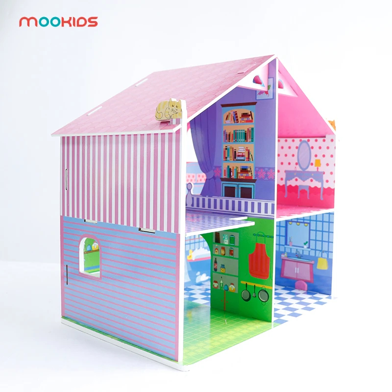 Mookids DIY деревянные куклы Дом миниатюрная коробка ручной работы кукольный домик мебель кукольный домик аксессуары для детей
