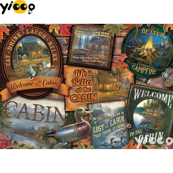 

Full Square/Round Drill 5D diamond embroidery welcome to cabin diamond Painting Rhinestones mosaic Cross stitch Decor EX0228