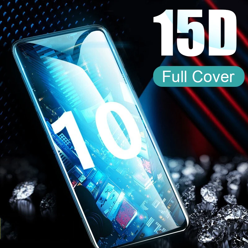 Закаленное стекло 15D с изогнутыми краями для Samsung Galaxy S8 S9 S10 PLus S10E пленка Note 8 9