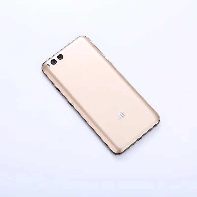 Корпус для Xiaomi mi 6 mi 6 M6 Xiao mi 6 пластиковая Глянцевая задняя крышка для батареи запасные части для мобильного телефона с клеем - Цвет: Золотистый