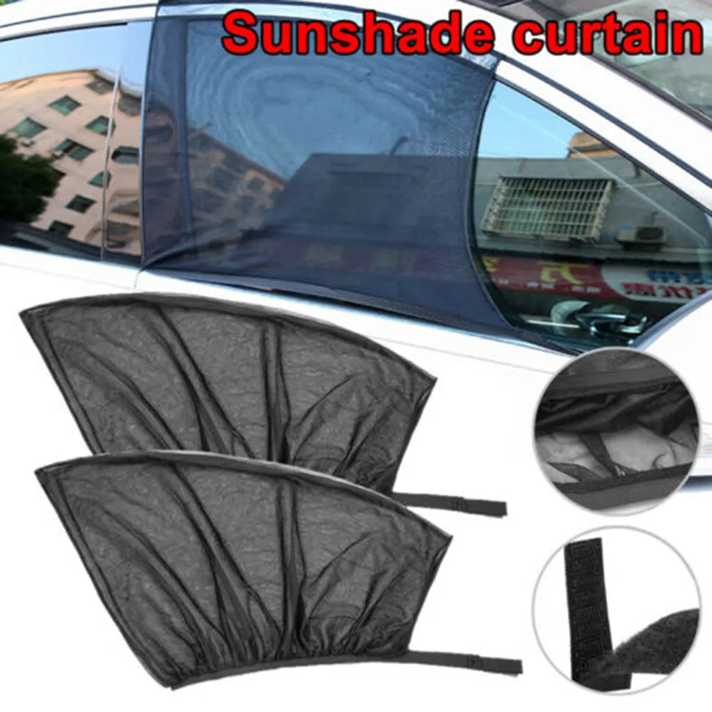 

kongyide sunshade cover 2Pcs Slip On Window Shades Car UV Protection Curtain Sunshade Nylon Mesh side window sunshade cove