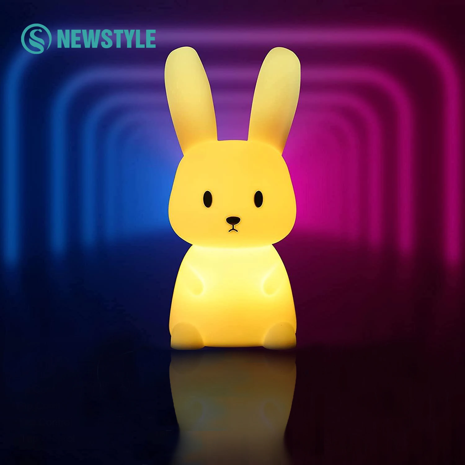 

Colorful LED Night Light Cute Rabbit Silicone Touch Sensor Bedroom Bedside Lamp Night Tables Lamp Kid Adult Gift Room Decoration