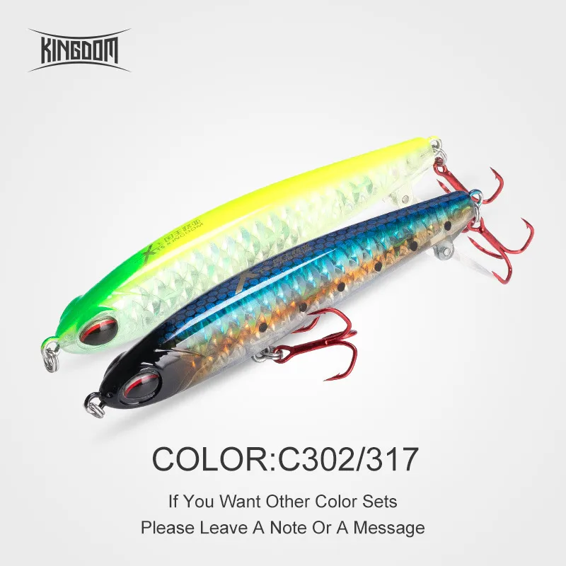 Королевство рыболовная приманка карандаш Swimbait воблеры 70 мм 7 г/85 мм 11 г искусственная жесткая приманка губы назад крепкие крючки модель 4511 - Цвет: Color C301 C317