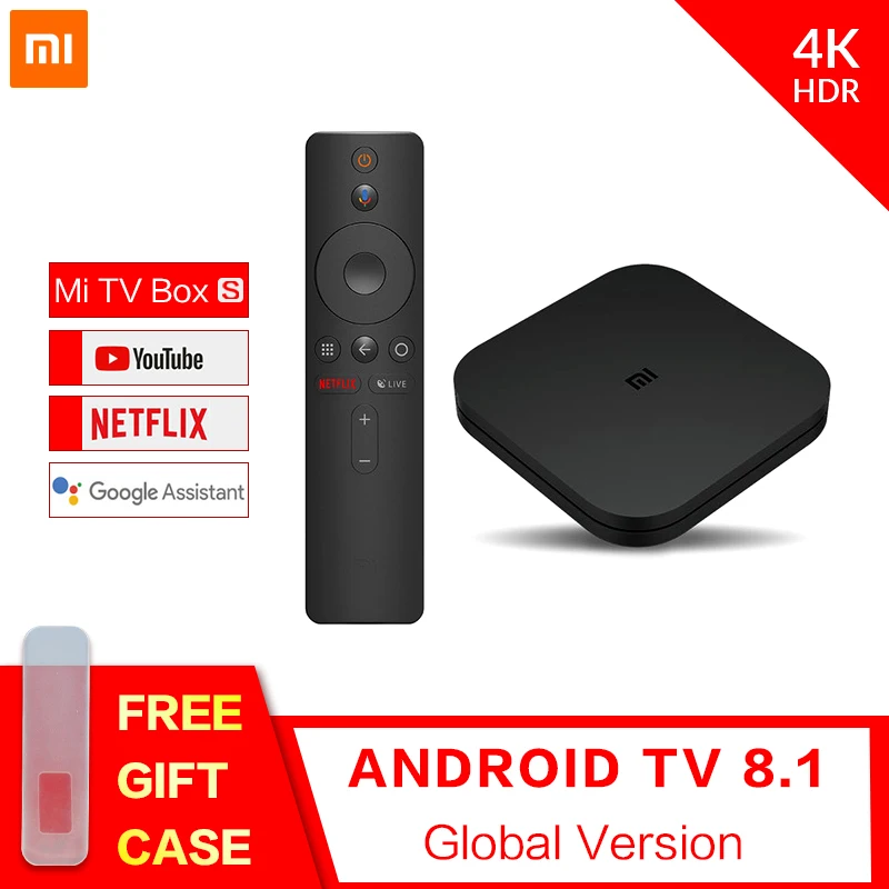 

Global Version Xiaomi Mi TV Box S Android 8.1 2GB RAM 8GB ROM Smart TV Set top Box 4K QuadCore HDMI WiFi Mali 450 1000Mbp Player