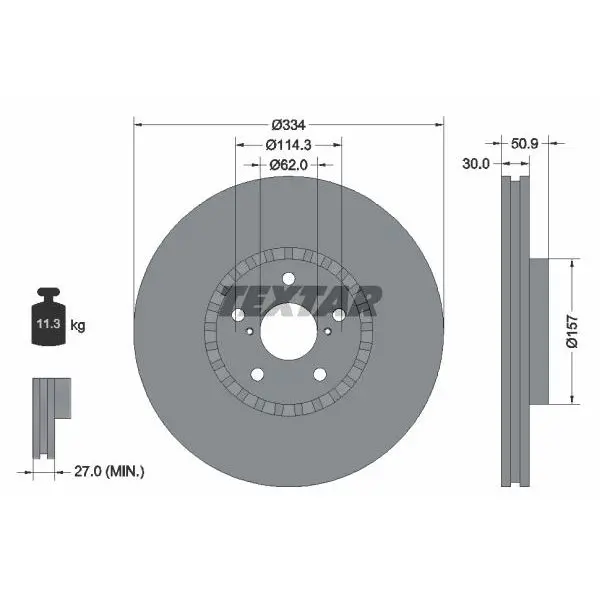 Диск тормозной передний правый Lexus GS 3.0/4.305 TEXTAR 9214790