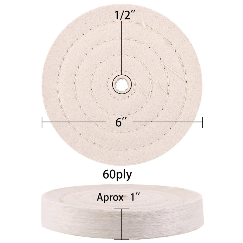 3 предмета, 6 дюймов зеркальная полировка колеса комплект хлопковое колесо для настольный шлифовальный станок Инструменты с 1/2 дюймов отверстия