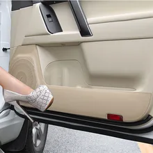 Из искусственной кожи двери Анти Удар коврик 4 шт. чехол для рычага переключения передач для Toyota Land Cruiser Prado FJ 150 аксессуары