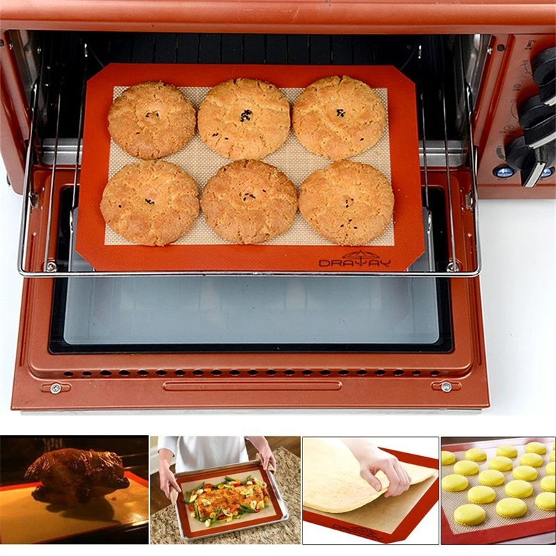 3-Pack Silicone Baking Mat Nonstick Heat Resistant Oven Mats Toaster Liner Sheet