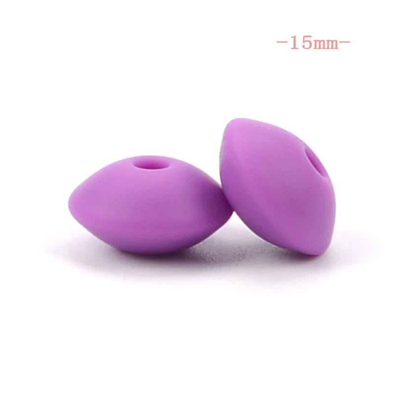 15mm medium purple LOFCA 12/15 мм Силиконовые чечевицы бусины 10 шт./лот детский Прорезыватель для зубов игрушки, не содержащие БИСФЕНОЛ по уходу за ребенком Силиконовый Сделай Сам грызунок Цепочки и ожерелья ювелирных изделий - Цвет: 15mm medium purple