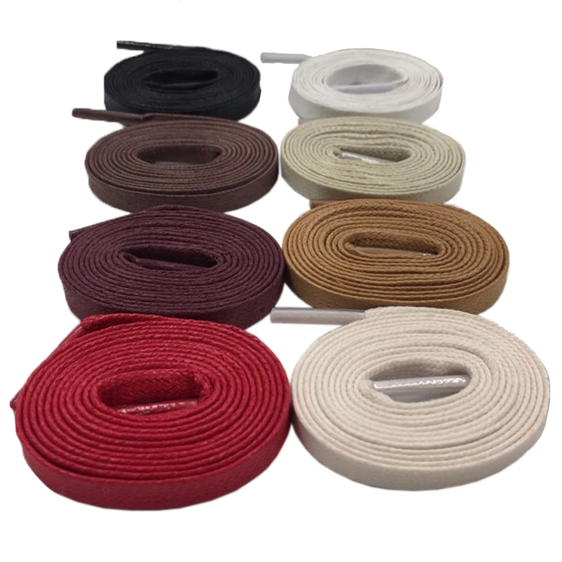 

Weiou high quality waxed cotton Athletic shoestrings waxed lacing cord Unisex 100% Cotton Waxed Shoe Laces for boots waterproof