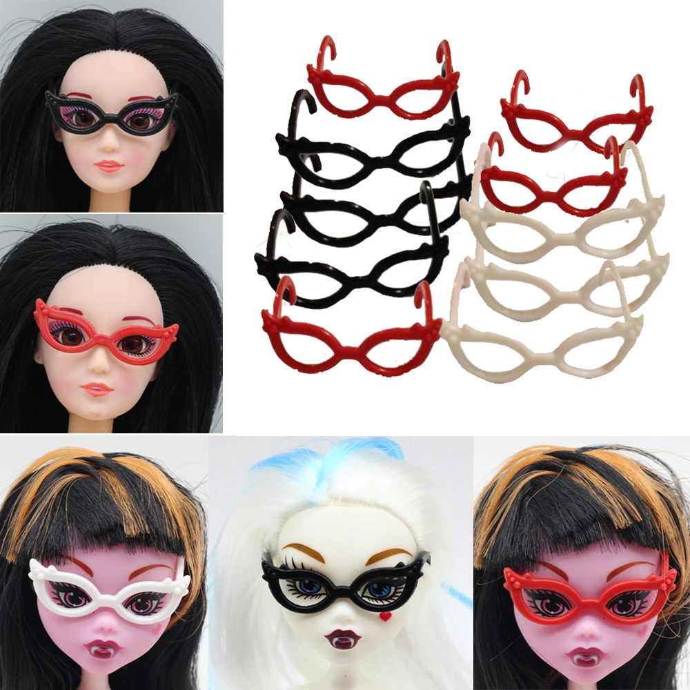 10pcs/set Doll Accessories Mini Plastic Glasses For 30cm 1/6 Doll House doll accessories,doll eyewear accessories