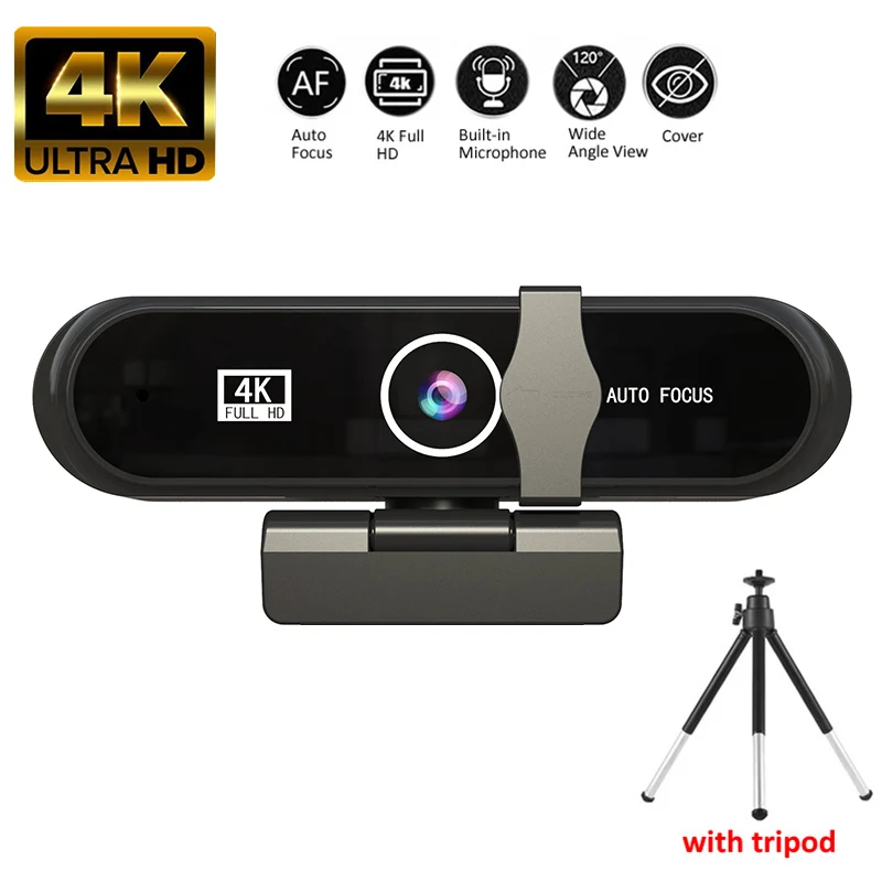 Веб-камера 4K Full HD 2K с автофокусом и микрофоном USB | Компьютеры офис