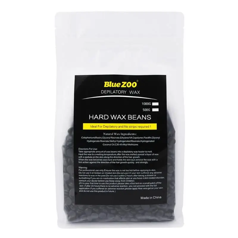 BLUE ZOO 500/1000g Depilatory Wax Bean Pellet Hot Film Hard Wax Bean For Body Bikini Face Hair Removal No Strip Waxing