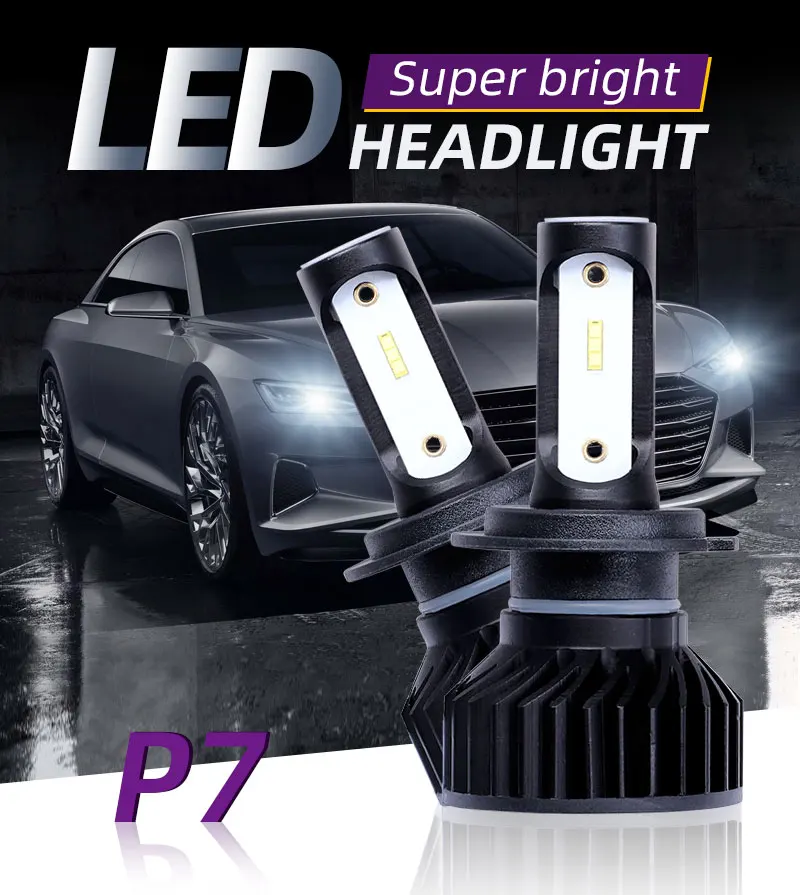 

1 Pair Car Headlight H7 LED H4 LED H11 9005 9006 Headlight Bulb Car Light 12000LM 100W 6500K 12V Auto Lamp No Radio Noise