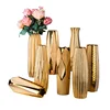 30CM Luxury Europe Gold Ceramic Vase Home Decor Creative Design Porcelain Decorative Flower Vase For Wedding Decoration 4