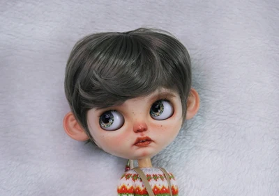 Blythe Doll Eulation Hair Fits BJD Doll 1/6 Fashionably Sunny Handsome Micro Roll Easy Lamp High Temperature Silk Wigs Dark Lila