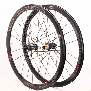 

700C 40mm road bike bicycle carbon fiber tube hub center lock / six-hole disc brake aluminum alloy rim wheel set bicycle wheels