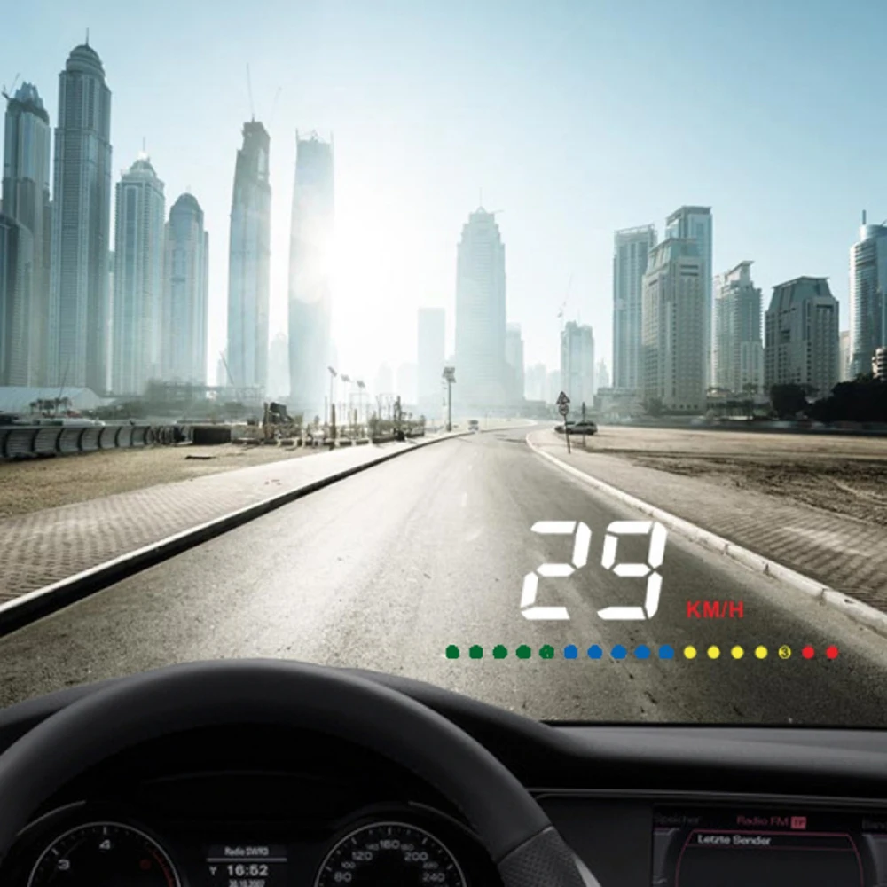 Дисплей на голову A200 автомобильный HUD Дисплей автомобиля скорость цифровой проекции OBD вождения компьютера кВт-ч