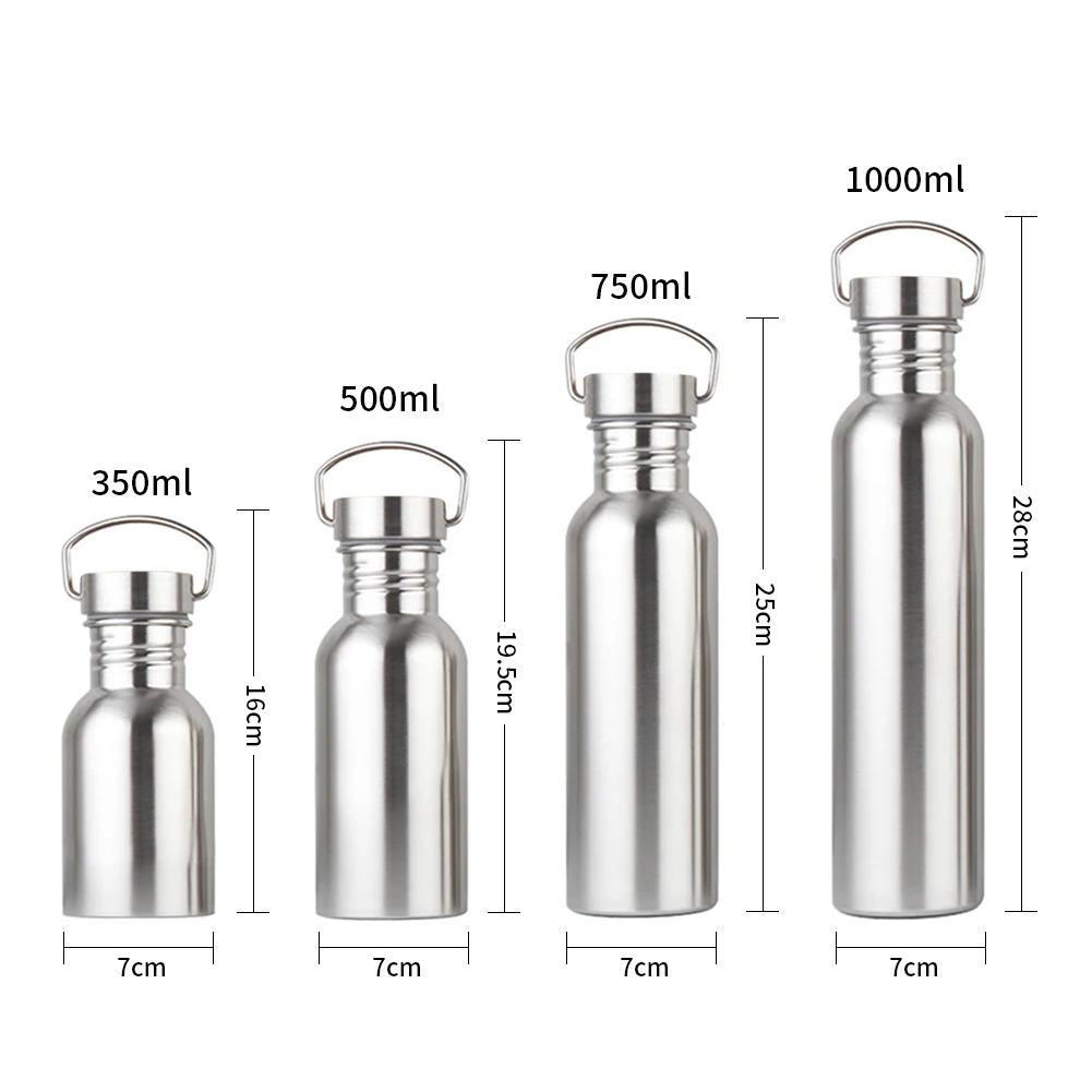 350/550/750/1000 мл Нержавеющая сталь бутылка для воды большой Ёмкость герметичная бутылка для воды с крышкой для кемпинга на открытом воздухе велосипедного спорта
